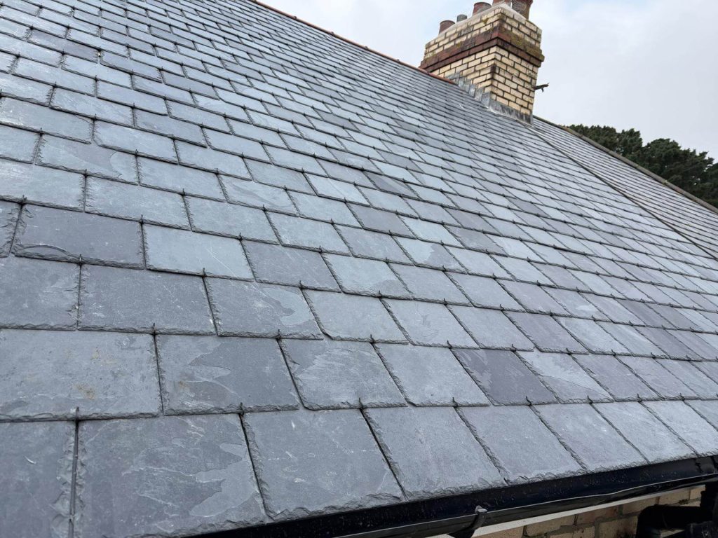brand new slate roof on a house