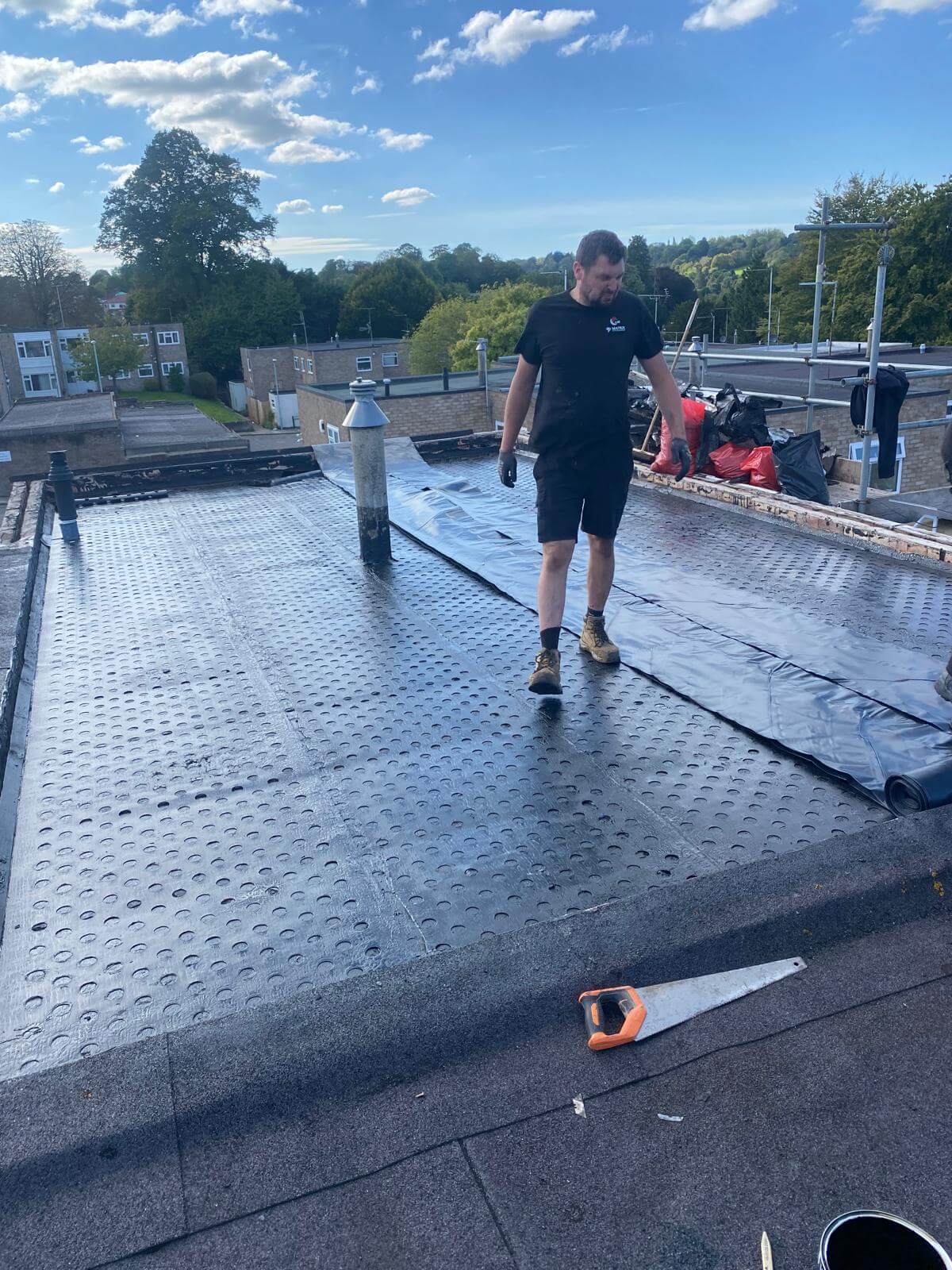 during rebuild of flat roof