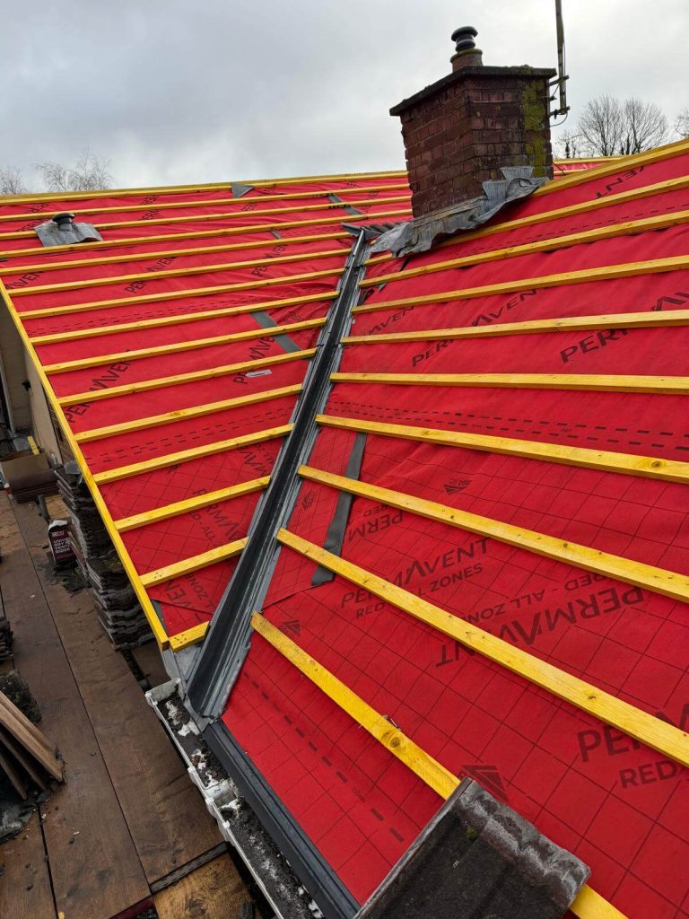 installing underlay on a roof