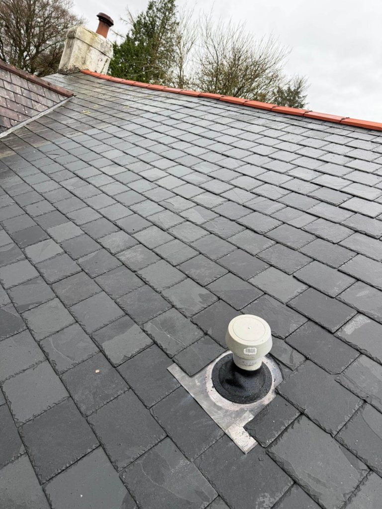 new slate roof installed