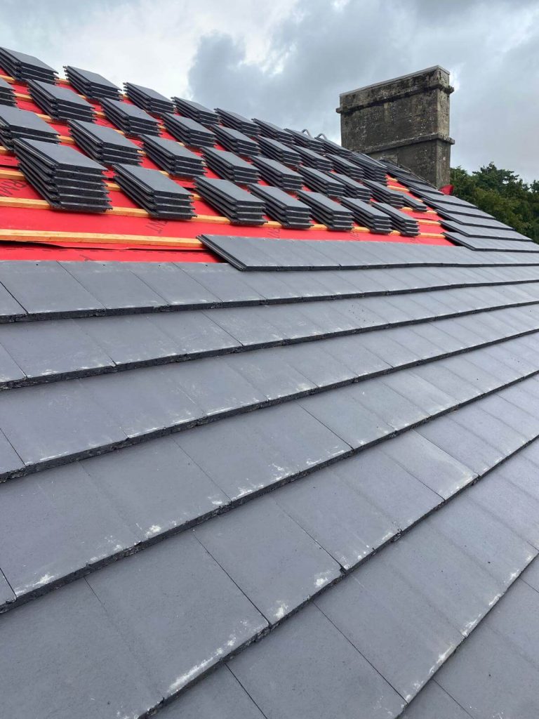 new tile roof installation