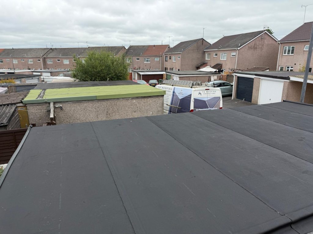 new rubber roof installed