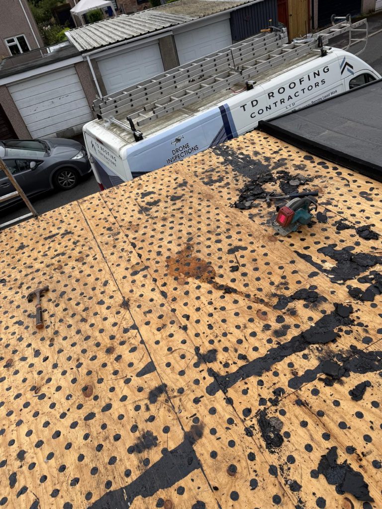 removing old flat roof
